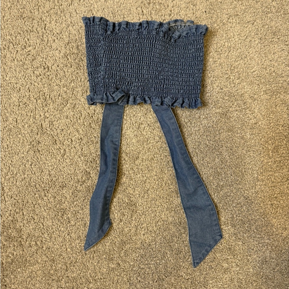 Denim Bandeau Top